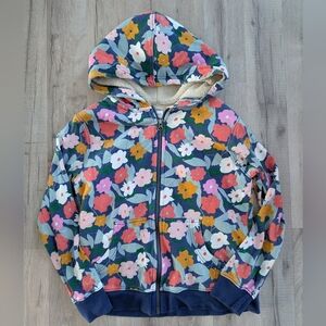 Hanna Andersson Floral Kids Fleece Lined Hoodie, 10Y (V3)